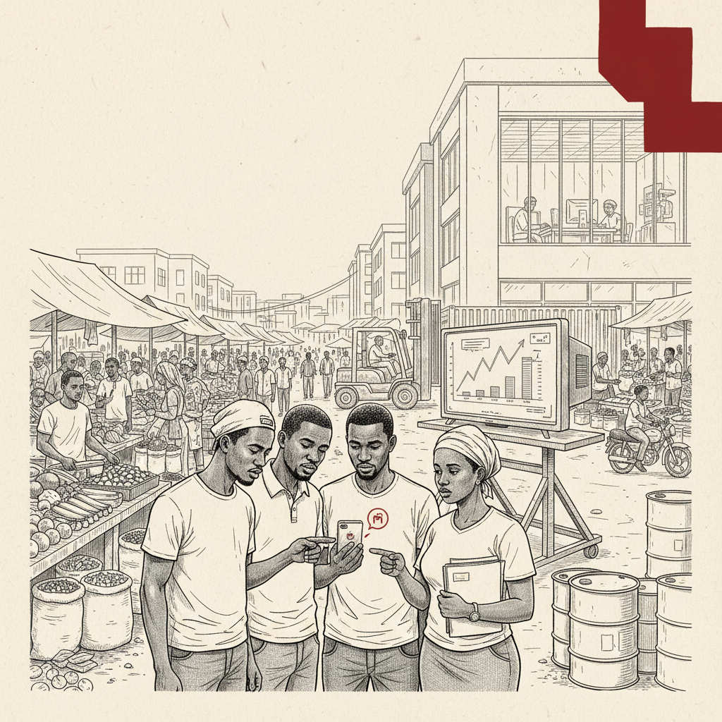 Illustration: Africa Markets Monitor US Data as Oil Prices Decline